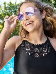 Tween Girls Ombre Aviator Sunglasses