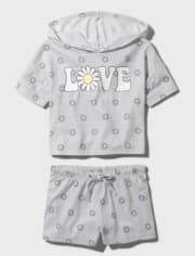 Tween Girls Daisy French Terry Pajamas