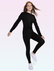 Leggings con cordones para niñas preadolescentes