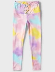 Leggings con cordones y teñido anudado para niñas Tween