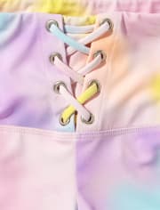 Leggings con cordones y teñido anudado para niñas Tween