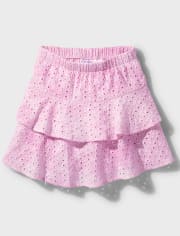 Tween Girls Eyelet Tiered Skirt