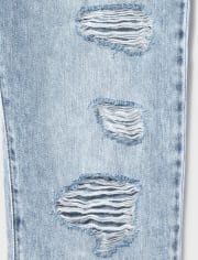 Girls Distressed Straight Jeans