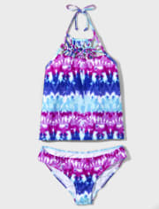 Tween Girls Tie Dye Tankini Swimsuit