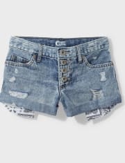 Tween Girls Denim Shortie Shorts