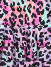 Tween Girls Leopard Ruffle Tankini Swimsuit
