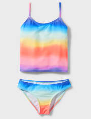 Tween Girls Rainbow Tankini Swimsuit