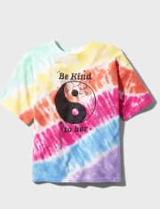 Camiseta extragrande con efecto tie-dye para niñas Tween