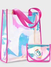 Tween Girls Clear Iridescent Tote Bag