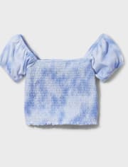 Tween Girls Smocked Cropped Top