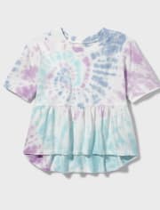 Tween Girls Tie Dye Peplum Top