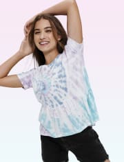 Tween Girls Tie Dye Peplum Top