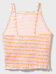 Conjunto de falda y camiseta sin mangas fruncidos