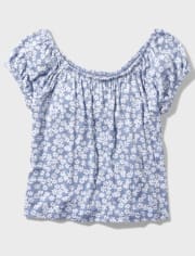 Tween Girls Floral Off Shoulder Top