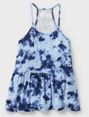 Tween Girls Print Peplum Tank Top