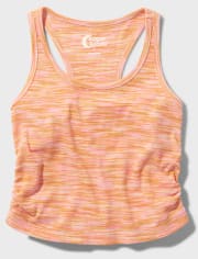 Camiseta sin mangas fruncida con teñido espacial para niñas Tween