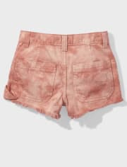 Pantalones cortos de carpintero de mezclilla teñido anudado para niñas Tween