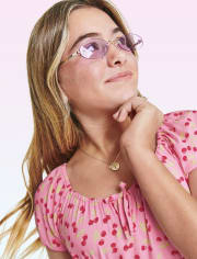 Girls Frameless Purple Microsunglasses