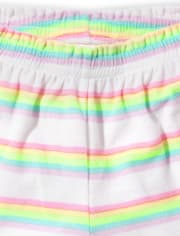 Girls Striped Towel Terry Pajama Shorts