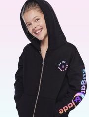 Tween Girls Logo Oversized Zip-Up Jacket
