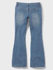 Low Rise Distressed Flare Jeans