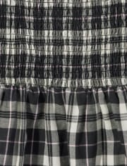 Tween Girls Plaid Smocked Dress