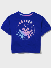 Tween Girls Cancer Zodiac Sleep Tee