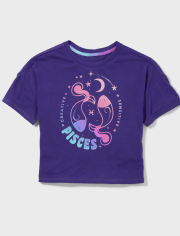 Camiseta para dormir del zodiaco Piscis para niñas Tween