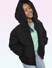 Girls Quilted Oversized Puffer Jacket
