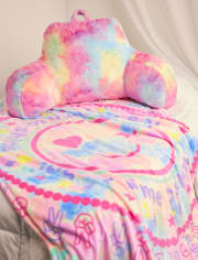 Tween Girls Tie-Dye Happy Face Blanket