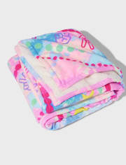 Tween Girls Tie-Dye Happy Face Blanket