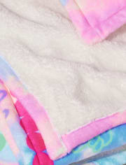 Tween Girls Tie-Dye Happy Face Blanket