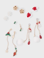 Tween Girls Christmas Earrings 6-Pack