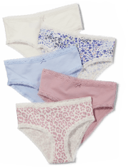 Tween Girls Lace Trim Hipster Underwear 5-Pack