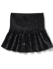 Girls Smocked Velour Skirt
