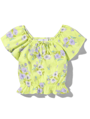 Tween Girls Floral Cropped Top