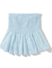 Tween Girls Floral Smocked Skirt