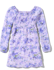 Girls Print Smocked Dress