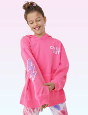 Sudadera con capucha extragrande y gráfico para niñas Tween
