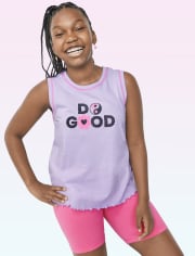 Camiseta sin mangas con gráfico para niñas Tween