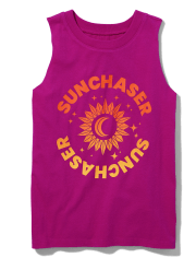 Girls Graphic Oversized Muscle Tank Top