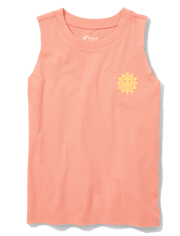 Girls Graphic Oversized Muscle Tank Top