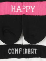 Tween Girls Positive Words Cushioned Ankle Socks 6-Pack