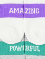 Tween Girls Positive Words Cushioned Ankle Socks 6-Pack