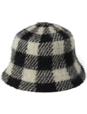 Tween Girls Buffalo Plaid Sherpa Bucket Hat