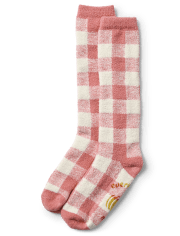 Tween Girls Buffalo Plaid Cozy Socks