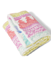 Tween Girls Snowflake Fairisle Sherpa Blanket