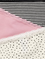 Tween Girls Lace Trim Bikini Underwear 5-Pack