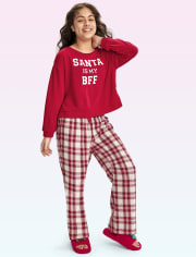 Tween Girls Santa Is My BFF Pajamas