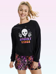Tween Girls Tie Dye Spooky Vibes Pajamas
